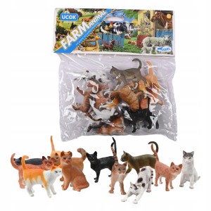 ZESTAW FIGUREK 12SZT FIGURKI DOMOWE KOTY RAGDOLL MAINE COON FIGURKI KOTKI