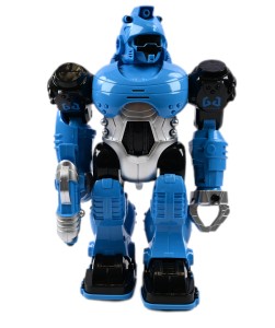 ROBOT CHODZI STRZELA ŚWIECI NIEBIESKA FIGURKA