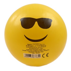 ŻÓŁTA PIŁKA GUMOWA DLA DZIECI BUŹKI EMOJI SZKOLNA PLAŻOWA RÓŻNE WZORY