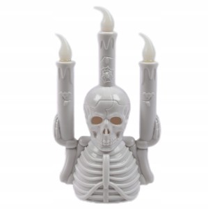 ŚWIECZNIK CZASZKA ŚWIECĄCA DEKORACJA HALLOWEEN LAMPKA OZDOBA NA STÓŁ OKNO