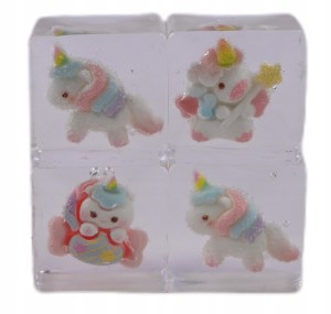 GNIOTEK KOSTKA LODU JEDNOROŻEC MOCHI SQUISHY ANTYSTRESOWA ZABAWKA 4SZT