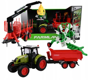 TRAKTOR Z PRZYCZEPĄ ŻURAW LEŚNY HDS ZGRABIARKA CIĄGNIK ROLNICZY ZESTAW