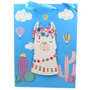 DUŻA TOREBKA PREZENTOWA LAMA ALPAKA TORBA NA PREZENTY 30x40CM RÓŻNE KOLORY