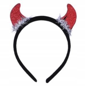 OPASKA NA GŁOWĘ CZERWONE ROGI DIABŁA DIABLICA DEMON HALLOWEEN JASEŁKA