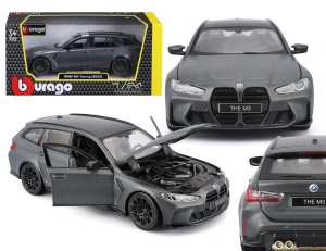 BMW M3 Touring 2023 G81 SZARY 1:24 BBURAGO 18-21112GY NIEMIECKI SAMOCHÓD