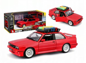 BMW M3 E30 1988 1:24 MODEL BBURAGO 18-23014 EUTOTREK NIEMIECKI SAMOCHÓD