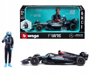 BOLID F1 Mercedes AMG W15 FIGURKA GEORGE RUSSELL 1:24 BBURAGO 18-28069