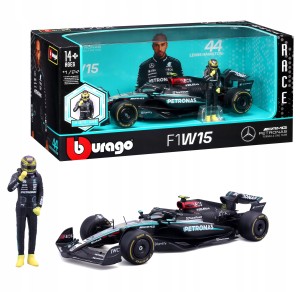 BOLID F1 Mercedes AMG W15 FIGURKA LEWIS HAMILTON 1:24 BBURAGO 18-28069