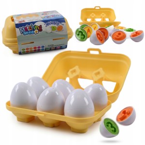 JAJKA SORTER UKŁADANKA EDUKACYJNA MONTESSORI PUZZLE DOPASUJ KSZTAŁTY CYFRY