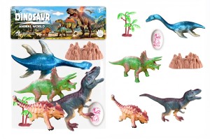 FIGURKI DINOZAURY T-REX PREHISTORYCZNE STWORY ZESTAW FIGUREK 4SZT