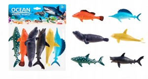 REALISTYCZNE FIGURKI MORSKIE RYBY OCEAN ZESTAW FIGUREK 6SZT