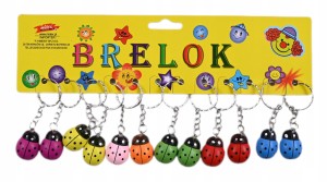 BRELOK DO KLUCZY BIEDRONKA ZAWIESZKA DO PLECAKA TORBY PREZENT ZESTAW 12SZT