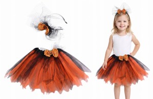 STRÓJ KARNAWAŁOWY DLA DZIEWCZYNKI DYNIA HALLOWEEN SPÓDNICZKA TUTU OPASKA