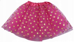 RÓŻÓWA SPÓDNICZKA W GROSZKI GROCHY TIULOWA TUTU DLA DZIECI 30CM