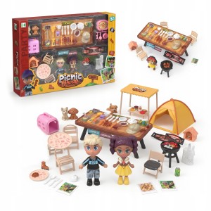 LALKI FIGURKI ZWIERZĄTKA PIKNIK PARTY BBQ GRILL DOMEK ZESTAW DLA DZIECI