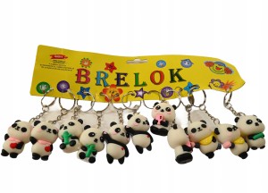 PANDA BRELOK DO KLUCZY TOREBKI PLECAKA AZJATYCKI MIŚ ZESTAW 12SZT