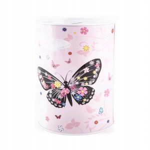RÓŻOWA SKARBONKA DUŻA PUSZKA 16CM RÓŻNE WZORY